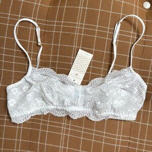 NWT Eberjey India retro bralette white size m/l
